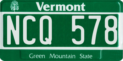 VT license plate NCQ578