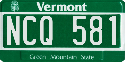 VT license plate NCQ581