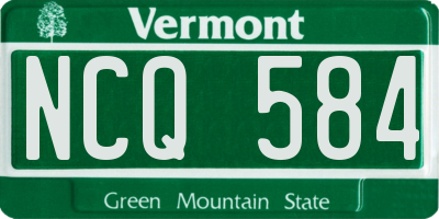 VT license plate NCQ584