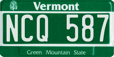 VT license plate NCQ587
