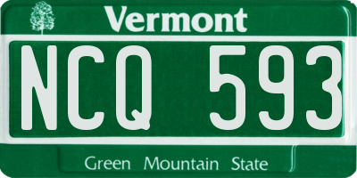 VT license plate NCQ593