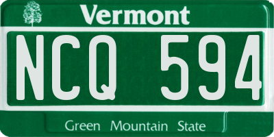 VT license plate NCQ594