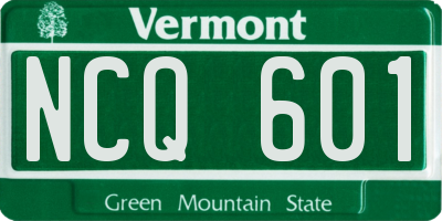 VT license plate NCQ601