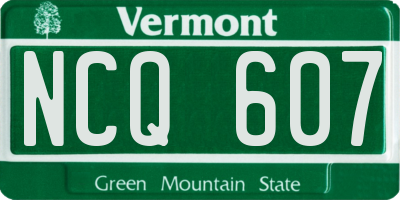 VT license plate NCQ607