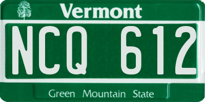 VT license plate NCQ612
