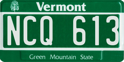 VT license plate NCQ613