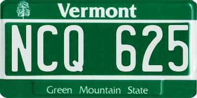 VT license plate NCQ625
