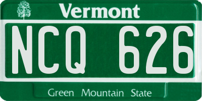 VT license plate NCQ626