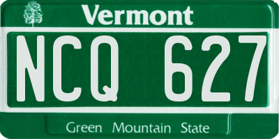 VT license plate NCQ627