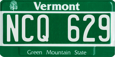 VT license plate NCQ629