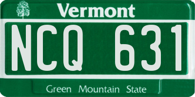 VT license plate NCQ631