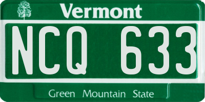 VT license plate NCQ633