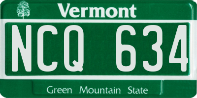 VT license plate NCQ634