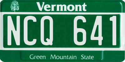 VT license plate NCQ641
