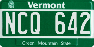 VT license plate NCQ642