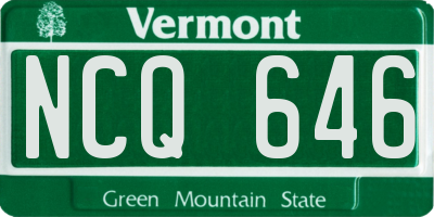 VT license plate NCQ646