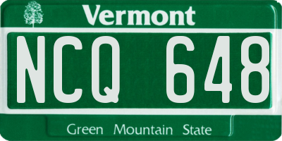 VT license plate NCQ648