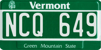 VT license plate NCQ649