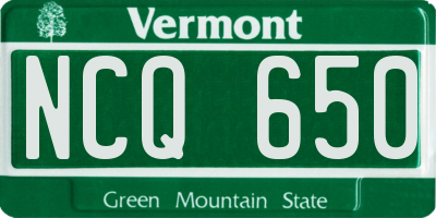 VT license plate NCQ650
