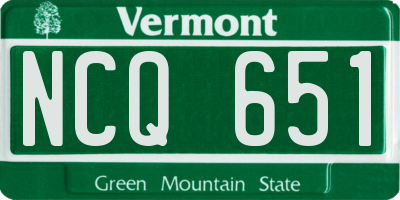VT license plate NCQ651