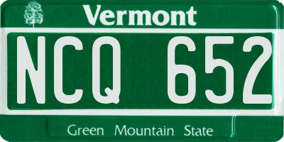 VT license plate NCQ652