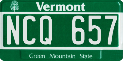 VT license plate NCQ657