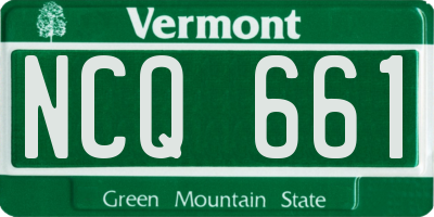VT license plate NCQ661