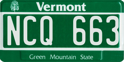 VT license plate NCQ663
