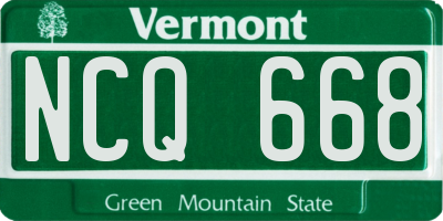 VT license plate NCQ668