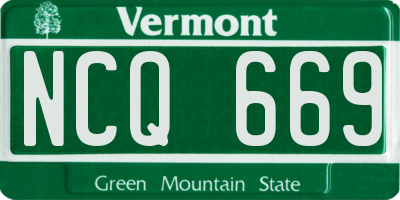 VT license plate NCQ669