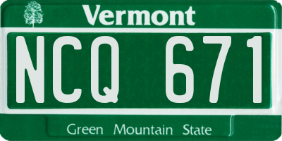 VT license plate NCQ671