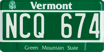 VT license plate NCQ674