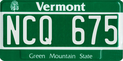 VT license plate NCQ675