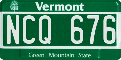 VT license plate NCQ676