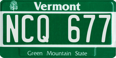 VT license plate NCQ677