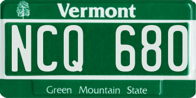 VT license plate NCQ680