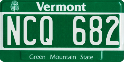 VT license plate NCQ682