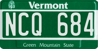VT license plate NCQ684