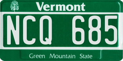 VT license plate NCQ685