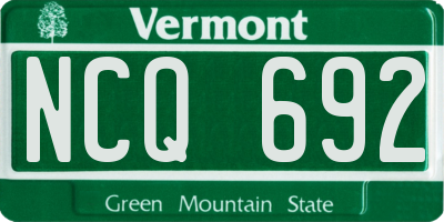 VT license plate NCQ692