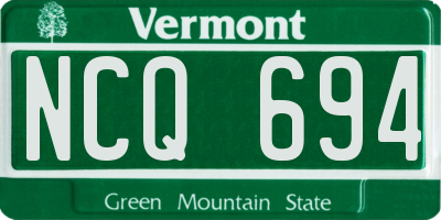 VT license plate NCQ694