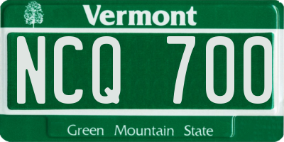VT license plate NCQ700