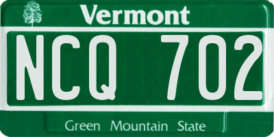 VT license plate NCQ702