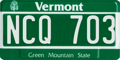 VT license plate NCQ703