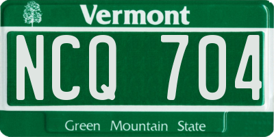 VT license plate NCQ704