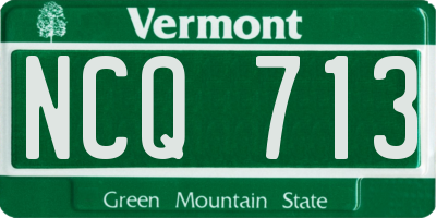 VT license plate NCQ713