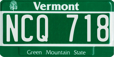 VT license plate NCQ718