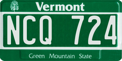 VT license plate NCQ724