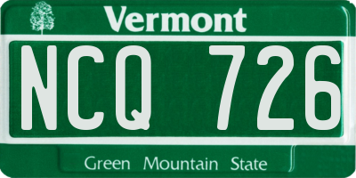 VT license plate NCQ726