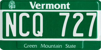 VT license plate NCQ727